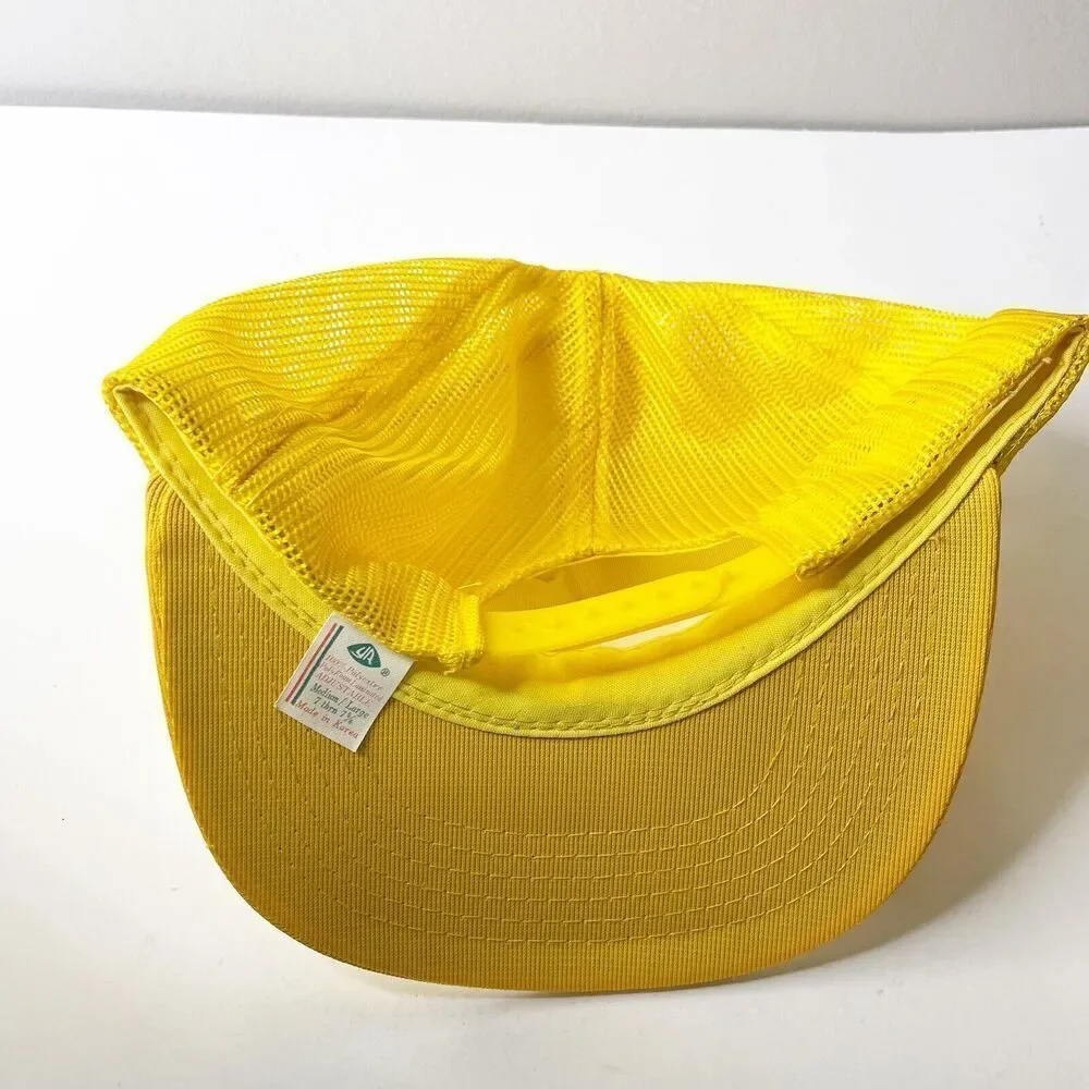 Vintage Mesh Snap Back Trucker Hat Yellow Foam‎ Texas Chesterton Gulf Coast Cap